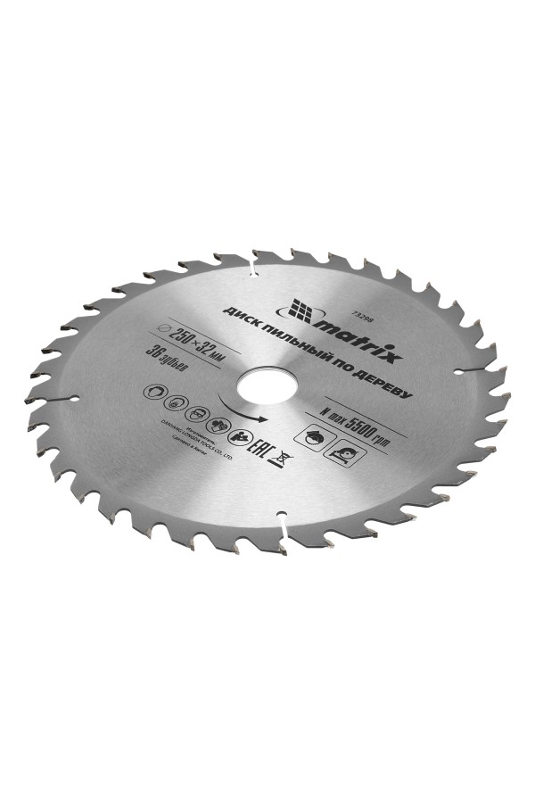 Пильный диск по дереву, 250 х 32 мм, 36 зубьев, кольцо 30/32 Matrix Professional