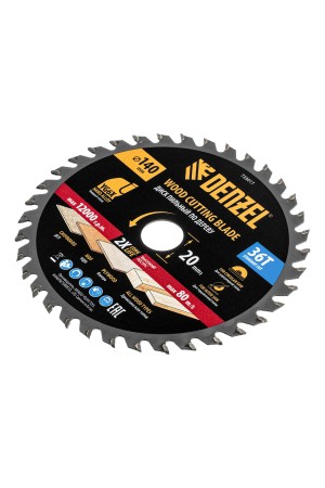 Пильный диск по дереву ф140 х 20 мм, 36 зубов Denzel