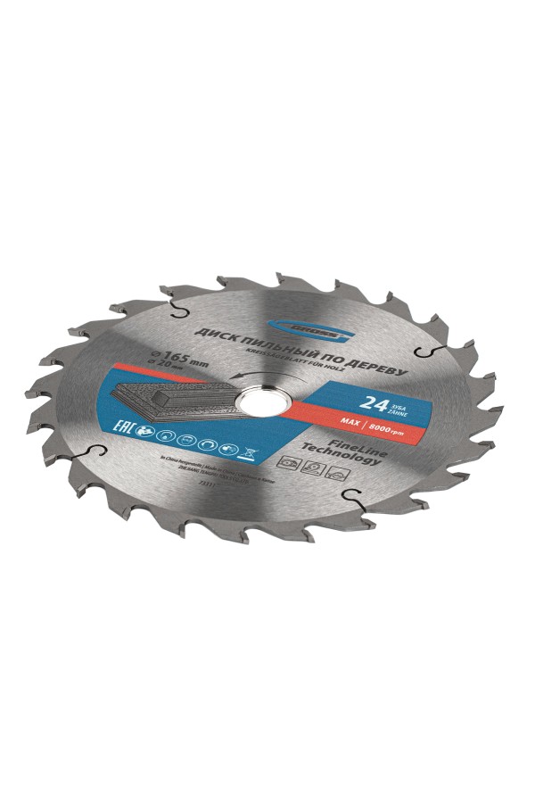 Пильный диск по дереву 165 x 20/16 x 24Т Gross