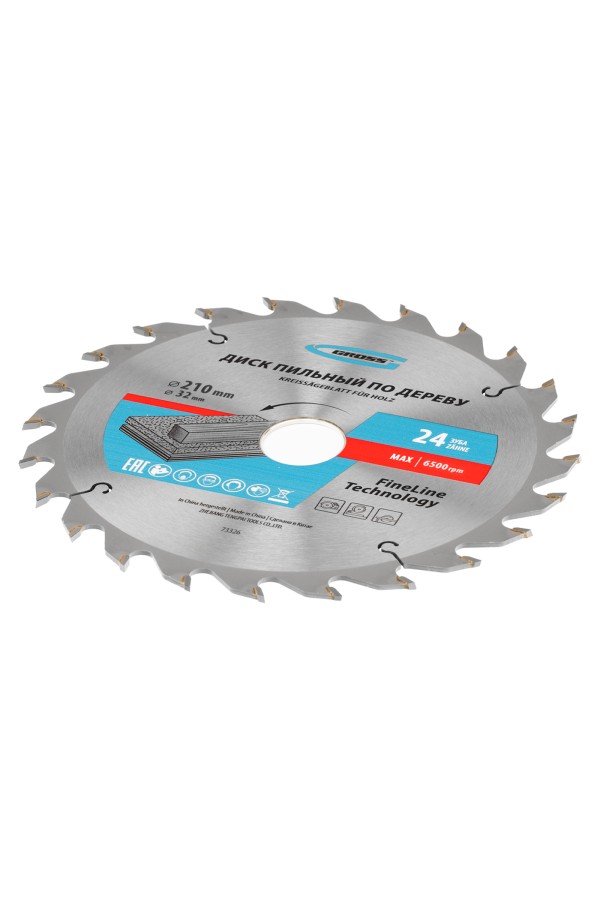 Пильный диск по дереву 210 x 32/30 x 24Т Gross