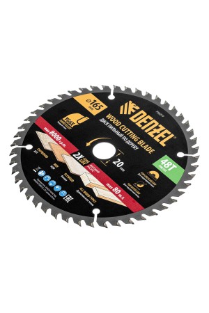 Пильный диск по дереву ф165 х 20 мм, 48 зубьев, тонкий Denzel