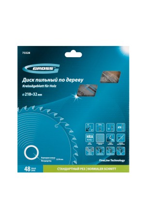 Пильный диск по дереву 210 x 32/30 x 48Т Gross