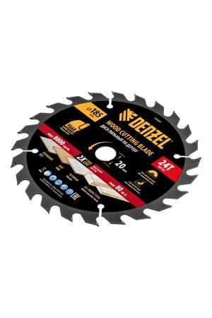 Пильный диск по дереву ф185х 20 мм, 24 зубьев Denzel