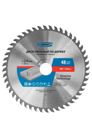 Пильный диск по дереву 230 x 32/30 x 48Т Gross