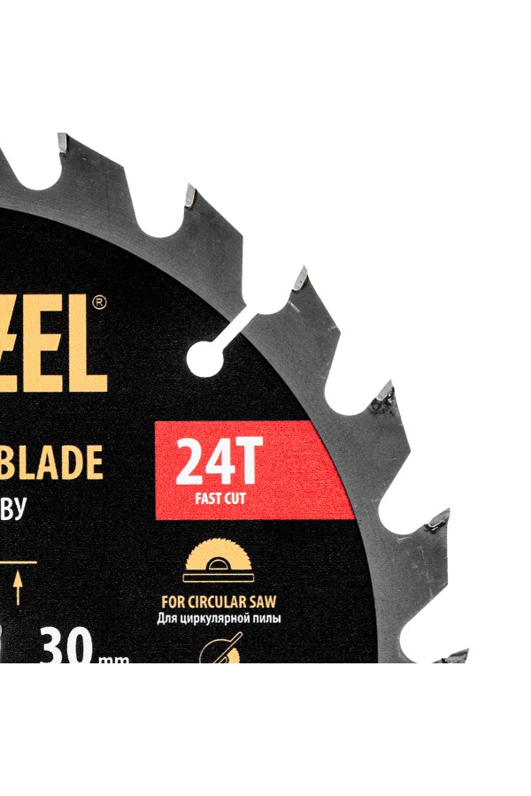 Пильный диск по дереву ф190 х 30 мм, 24 зубьев Denzel