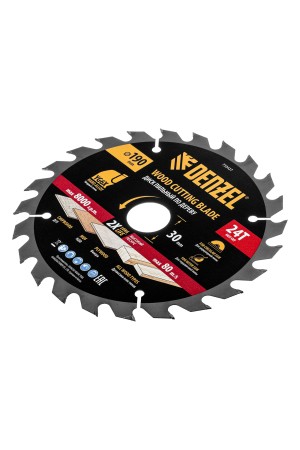 Пильный диск по дереву ф190 х 30 мм, 24 зубьев, тонкий Denzel