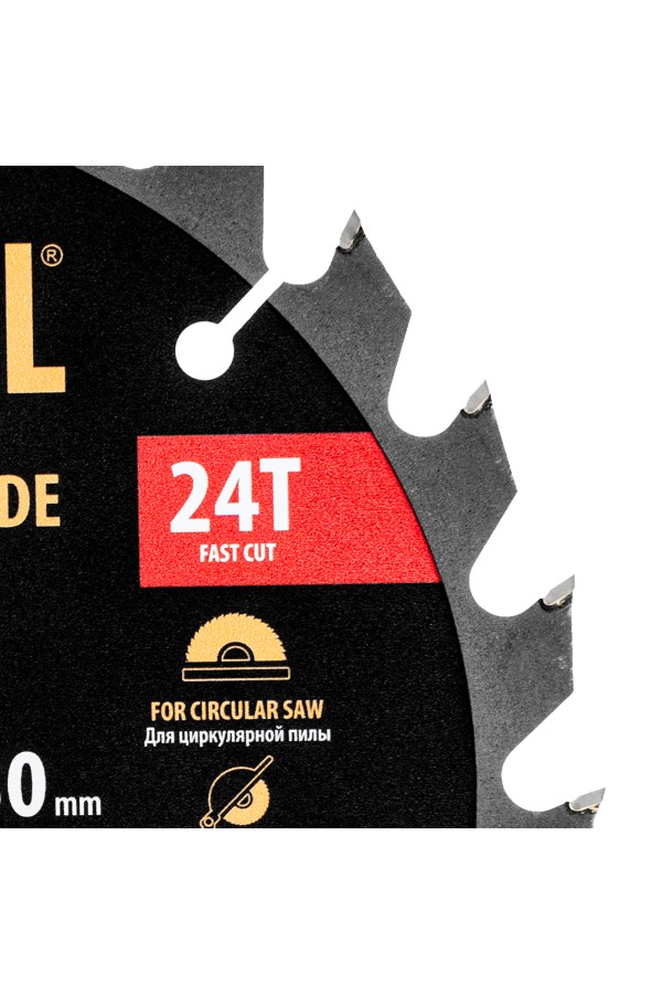 Пильный диск по дереву ф190 х 30 мм, 24 зубьев, тонкий Denzel