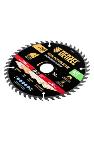 Пильный диск по дереву ф190 х 30 мм, 48 зубьев, тонкий Denzel