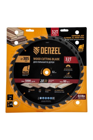 Пильный диск по дереву ф305 х 32 мм, 32 зубьев Denzel