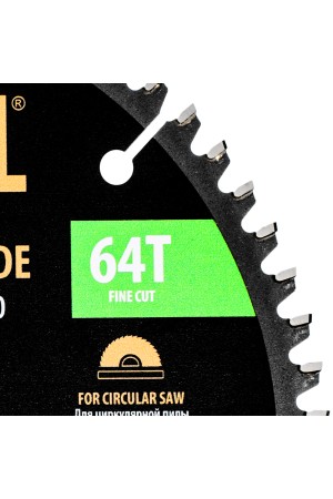 Пильный диск по алюминию ф185 х 20 мм, 64 зубьев Denzel