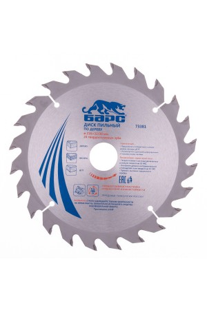 Пильный диск по дереву 216 x 32/30 мм, 24 твердосплавных зуба Барс