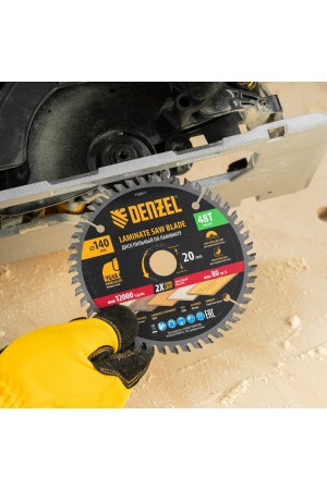 Пильный диск по ламинату ф140 х 20 мм, 48 зубьев Denzel