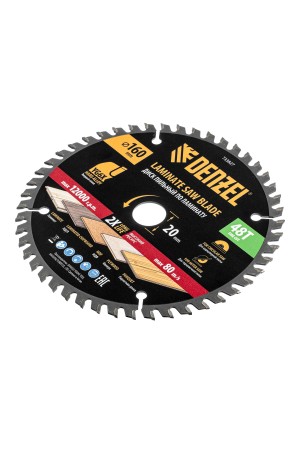 Пильный диск по ламинату ф160 х 20 мм, 48 зубьев Denzel