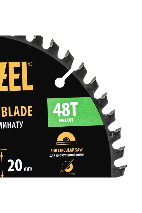Пильный диск по ламинату ф185 х 20 мм, 48 зубьев Denzel