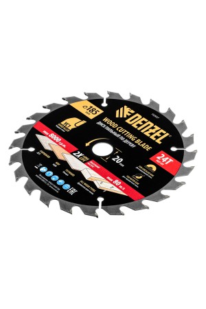 Пильный диск по дереву с гвоздями, ф185 х 20 мм, 24 зубов Denzel