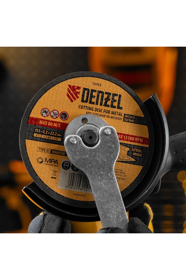Круг отрезной по металлу, 115 х 1.2 х 22.2 мм Denzel