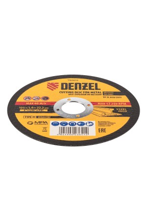 Круг отрезной по металлу, 125 х 1,0 х 22,2 мм, WA60TBF, в метал.банке, 10 шт. Denzel