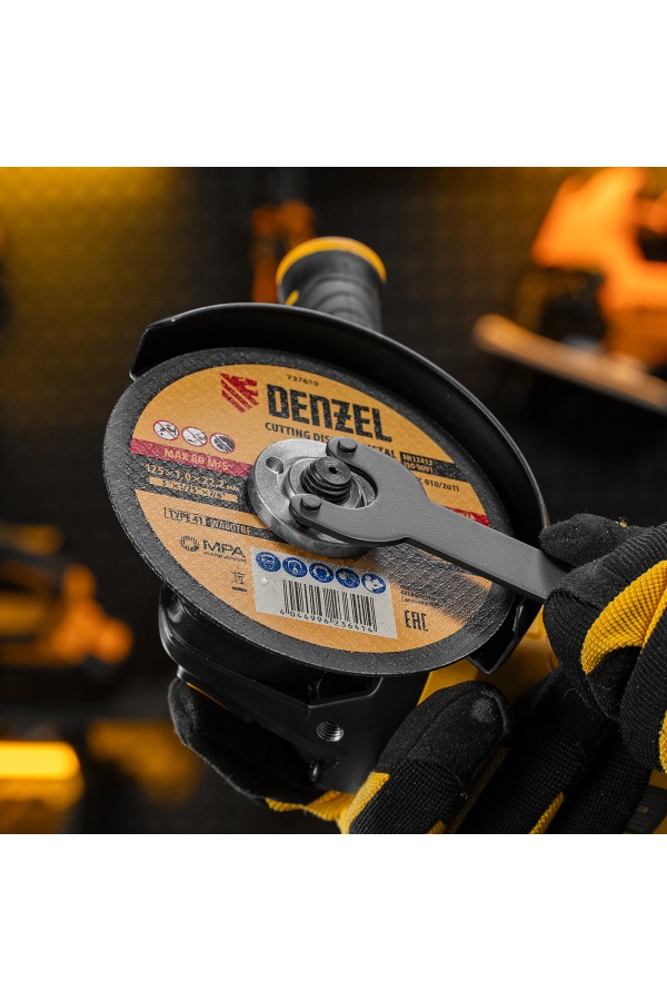 Круг отрезной по металлу, 125 х 1,0 х 22,2 мм, WA60TBF, в метал.банке, 10 шт. Denzel