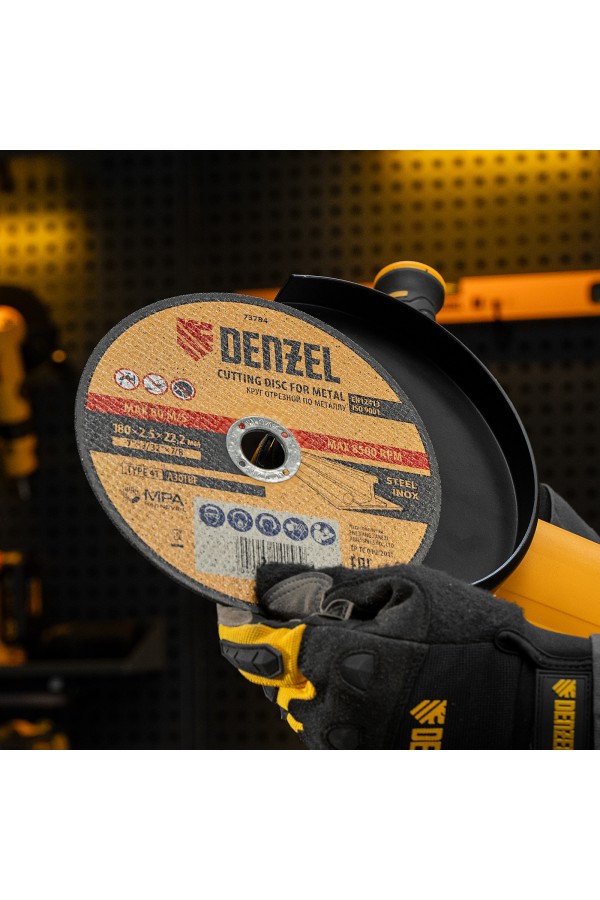Круг отрезной по металлу, 180 х 2.5 х 22.2 мм Denzel