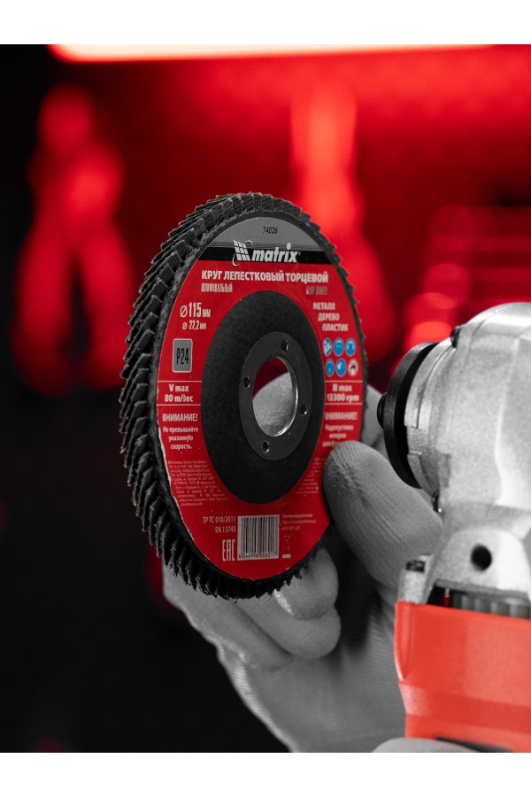 Круг лепестковый торцевой, P 24, 115 х 22,2 мм Matrix