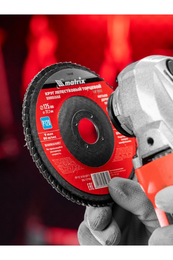 Круг лепестковый торцевой, P 120, 125 х 22.2 мм Matrix