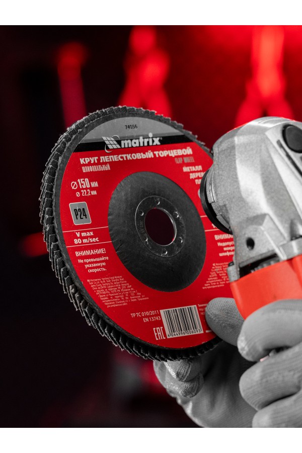 Круг лепестковый торцевой, P 24, 150 x 22.2 мм Matrix