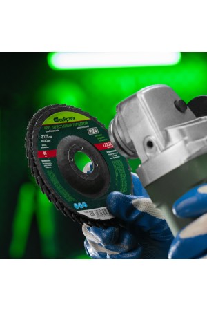 Круг лепестковый торцевой, конический, Р 24, 125 х 22.2 мм Сибртех