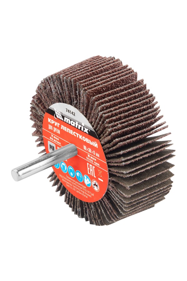 Круг лепестковый для дрели, 80 х 30 х 6 мм, P 60 Matrix