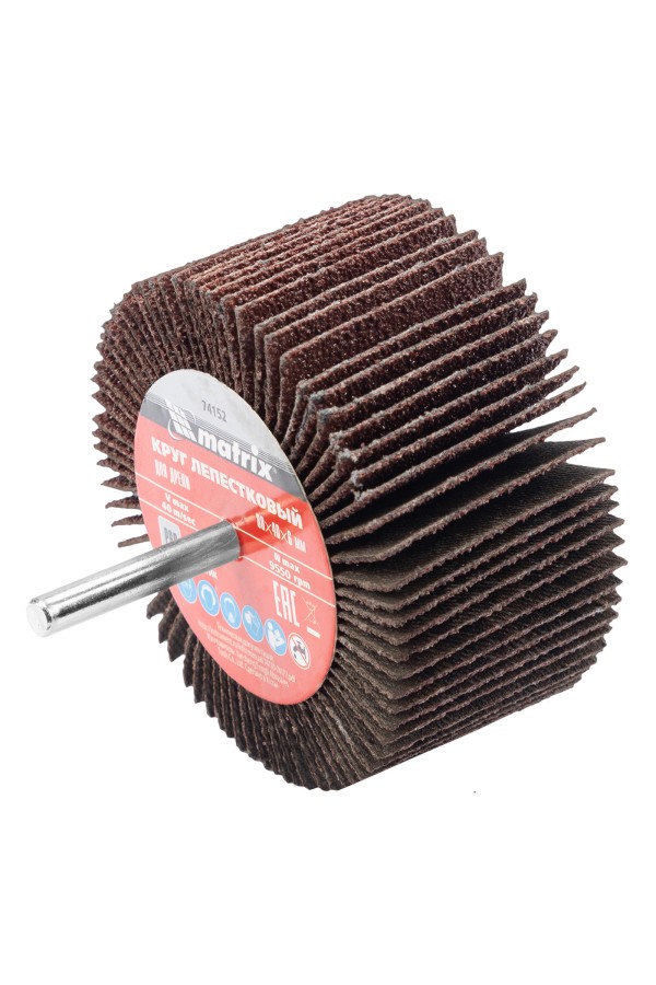 Круг лепестковый для дрели, 80 х 40 х 6 мм, P 60 Matrix