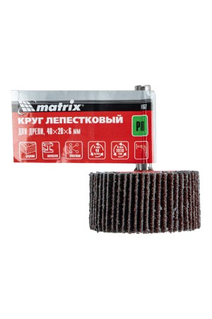 Круг лепестковый для дрели, 40 х 20 х 6 мм, P 80 Matrix