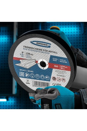 Круг отрезной по металлу, 230 х 1.6 х 22.2 мм Gross