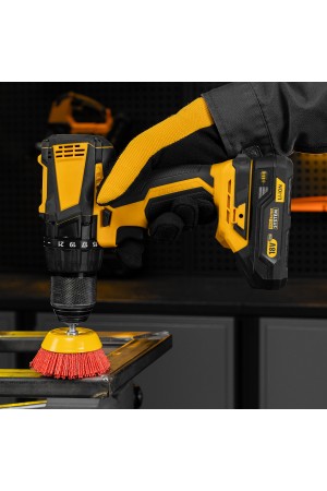 Щетка для дрели, 75 мм, Чашка, со шпилькой, нейлоновая щетина Denzel