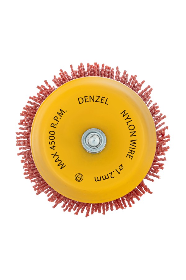 Щетка для дрели, 75 мм, Чашка, со шпилькой, нейлоновая щетина Denzel