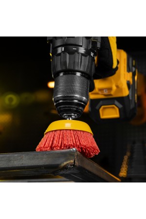 Щетка для дрели, 75 мм, Чашка, со шпилькой, нейлоновая щетина Denzel