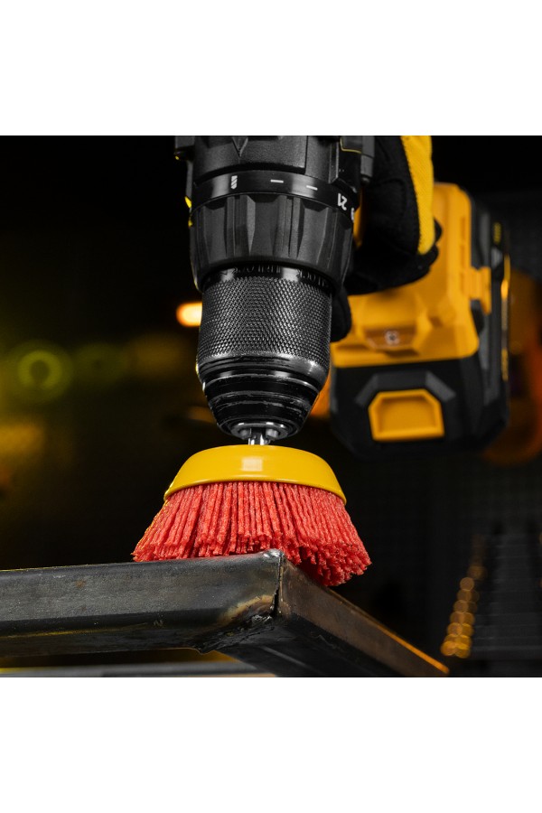 Щетка для дрели, 75 мм, Чашка, со шпилькой, нейлоновая щетина Denzel