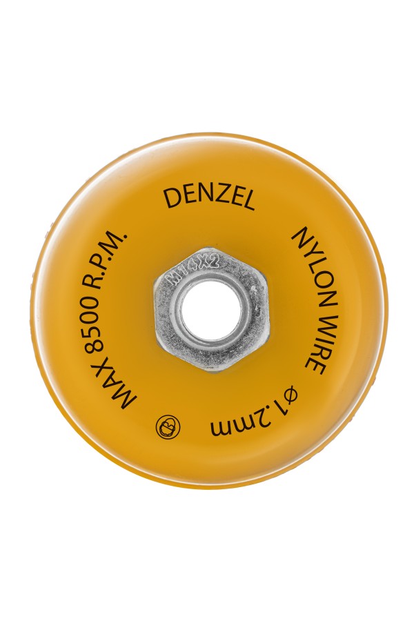 Щетка для УШМ, 100 мм, Чашка, нейлоновая щетина, М14 Denzel