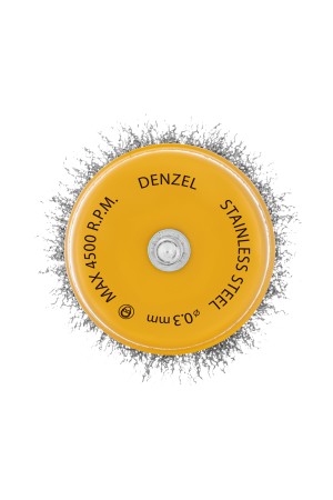 Щетка для дрели, 75 мм, Чашка, со шпилькой, нержавеющая витая проволока Denzel