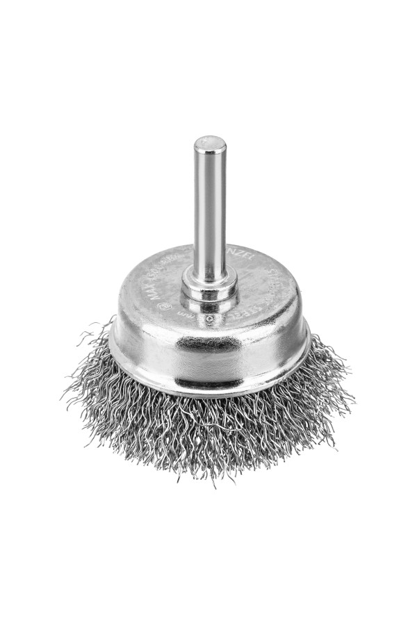 Набор щеток для дрели, 1 Плоская 50мм, 2 Чашки 25-50мм, шпилька, нерж. вит. проволока Denzel