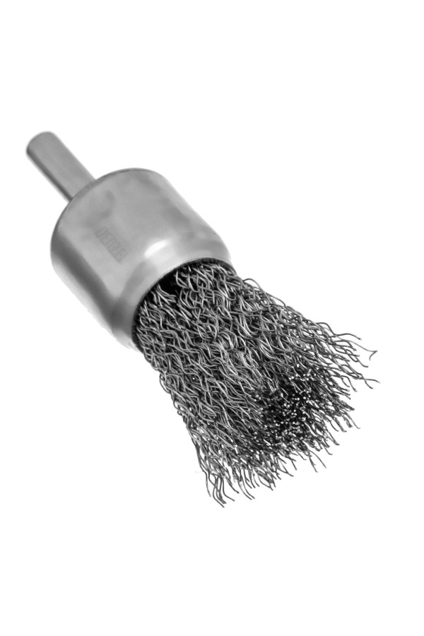 Набор щеток для дрели, 1 Плоская 50мм, 2 Чашки 25-50мм, шпилька, нерж. вит. проволока Denzel