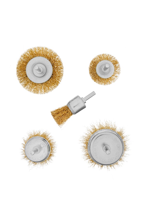 Набор щеток для дрели, 5 шт, 2 плоские, 50-75 мм, 3 