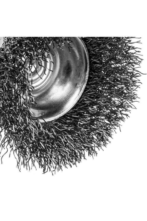 Набор щеток для дрели, 2 Плоские 50-75мм, 3 Чашки 25-50-75мм, шпилька,  нерж.вит. проволока Denzel