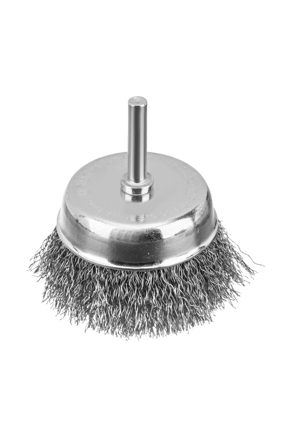 Набор щеток для дрели, 2 Плоские 50-75мм, 3 Чашки 25-50-75мм, шпилька,  нерж.вит. проволока Denzel