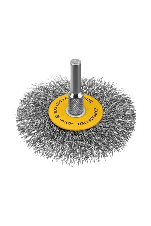 Набор щеток для дрели, 5 Плоских 25-38-50-63-75 мм, шпилька, нерж. вит. проволока Denzel