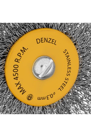 Набор щеток для дрели, 5 Плоских 25-38-50-63-75 мм, шпилька, нерж. вит. проволока Denzel