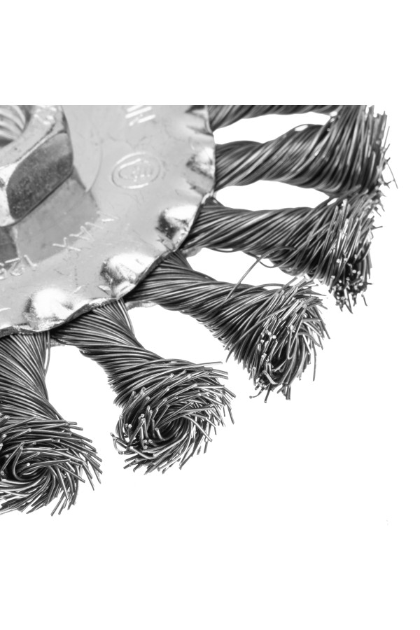 Щетка для УШМ 100 мм, М14, плоская, крученая проволока 0.35 мм Matrix