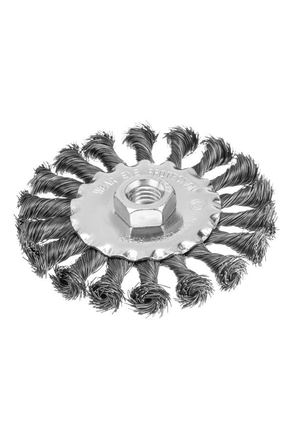 Щетка для УШМ 100 мм, М14, плоская, крученая проволока 0.35 мм Matrix