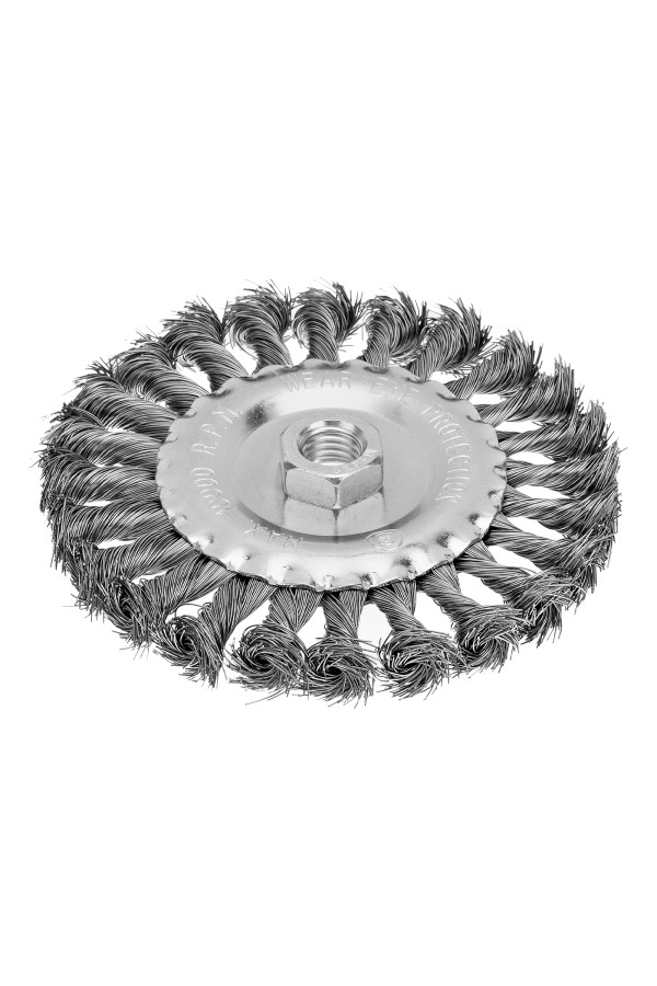 Щетка для УШМ 125 мм, М14, плоская, крученая проволока 0.35 мм Matrix