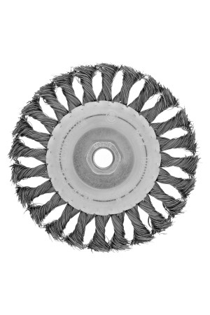 Щетка для УШМ 125 мм, М14, плоская, крученая проволока 0.35 мм Matrix