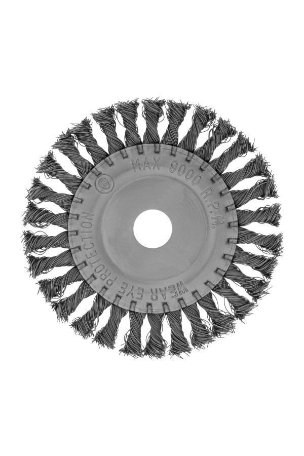 Щетка для УШМ 150 мм, посадка 22.2 мм, плоская, крученая металлическая проволока Сибртех