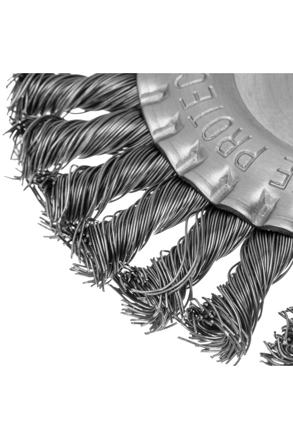 Щетка для УШМ 150 мм, посадка 22.2 мм, плоская, крученая металлическая проволока Сибртех